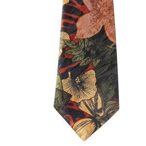 TIE SALE! K.M. MILANO HAND MADE TIE RICH COLOR FLORALS, SILK EUC